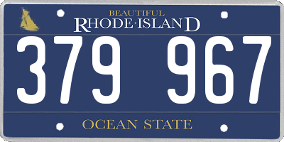RI license plate 379967
