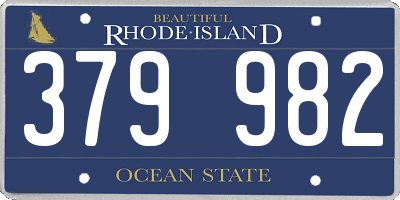 RI license plate 379982