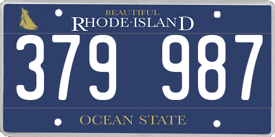 RI license plate 379987