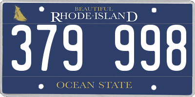 RI license plate 379998
