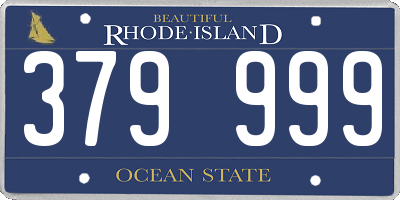 RI license plate 379999