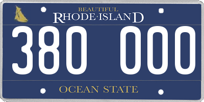 RI license plate 380000