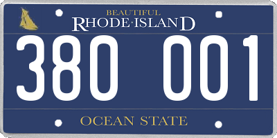 RI license plate 380001
