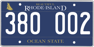 RI license plate 380002