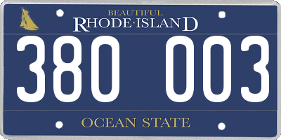RI license plate 380003