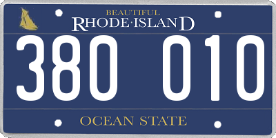 RI license plate 380010