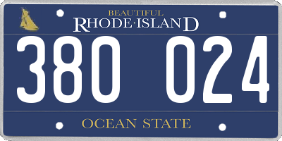 RI license plate 380024