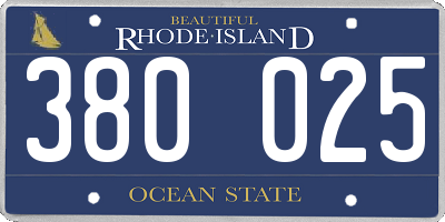 RI license plate 380025