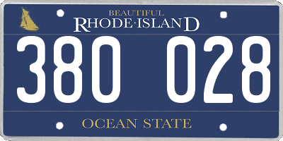 RI license plate 380028
