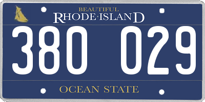 RI license plate 380029