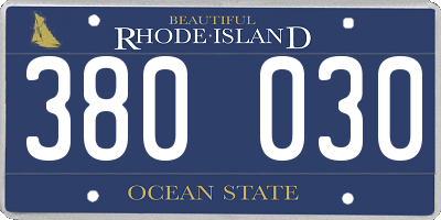 RI license plate 380030