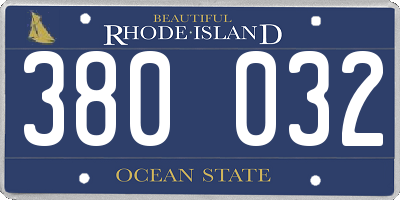 RI license plate 380032
