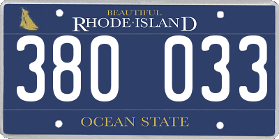 RI license plate 380033