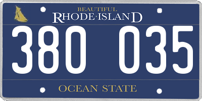 RI license plate 380035