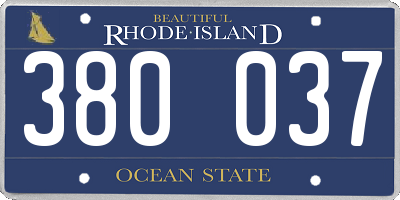 RI license plate 380037