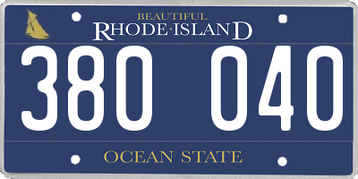 RI license plate 380040