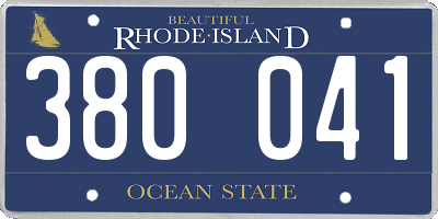 RI license plate 380041