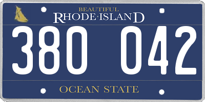 RI license plate 380042