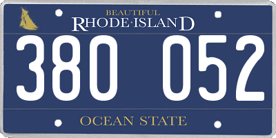 RI license plate 380052