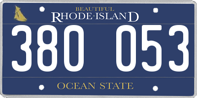RI license plate 380053