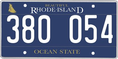 RI license plate 380054