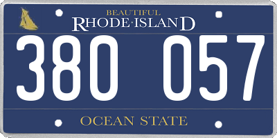 RI license plate 380057