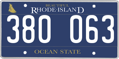 RI license plate 380063