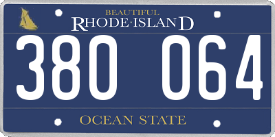 RI license plate 380064
