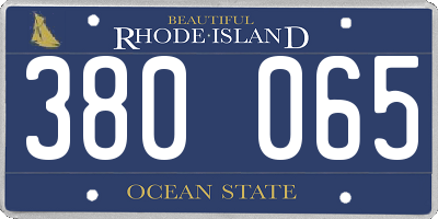 RI license plate 380065