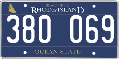 RI license plate 380069
