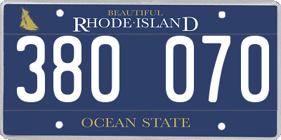 RI license plate 380070