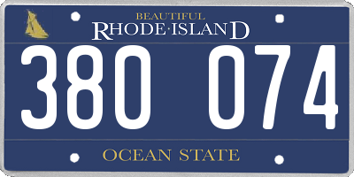RI license plate 380074
