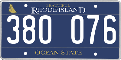 RI license plate 380076