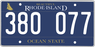 RI license plate 380077