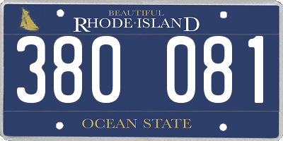 RI license plate 380081