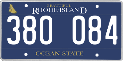 RI license plate 380084