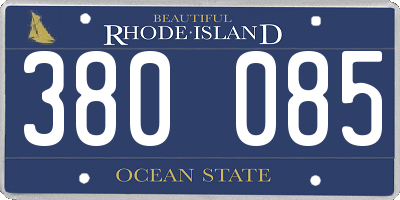 RI license plate 380085