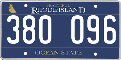RI license plate 380096