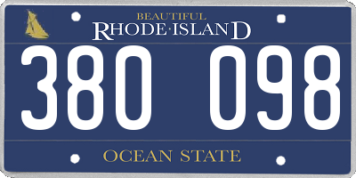 RI license plate 380098