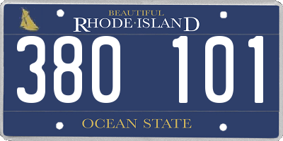 RI license plate 380101