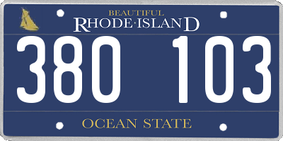 RI license plate 380103