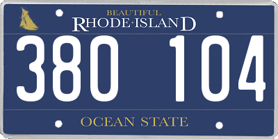 RI license plate 380104