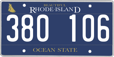 RI license plate 380106