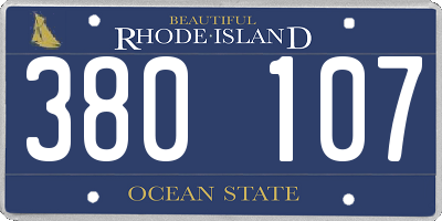 RI license plate 380107