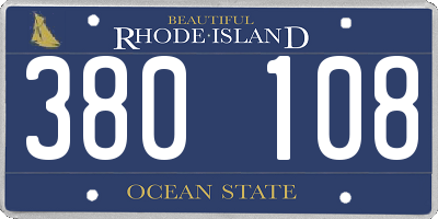 RI license plate 380108