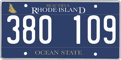 RI license plate 380109