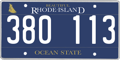 RI license plate 380113