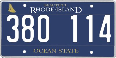 RI license plate 380114