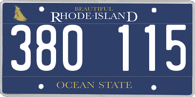 RI license plate 380115
