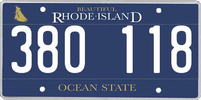 RI license plate 380118